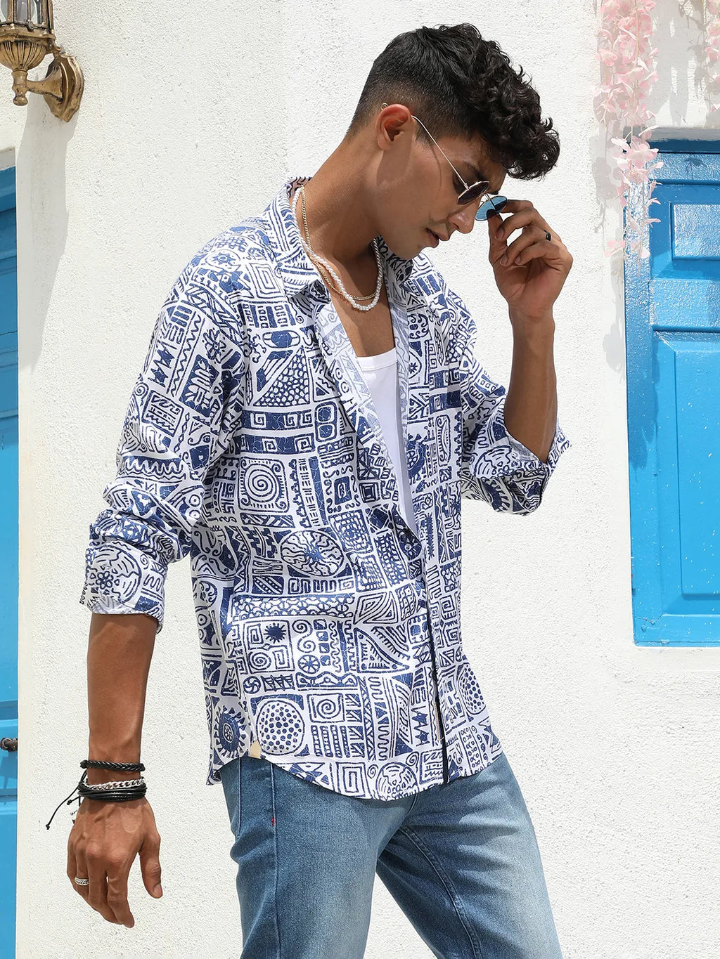 Contrast Aztec Shirt