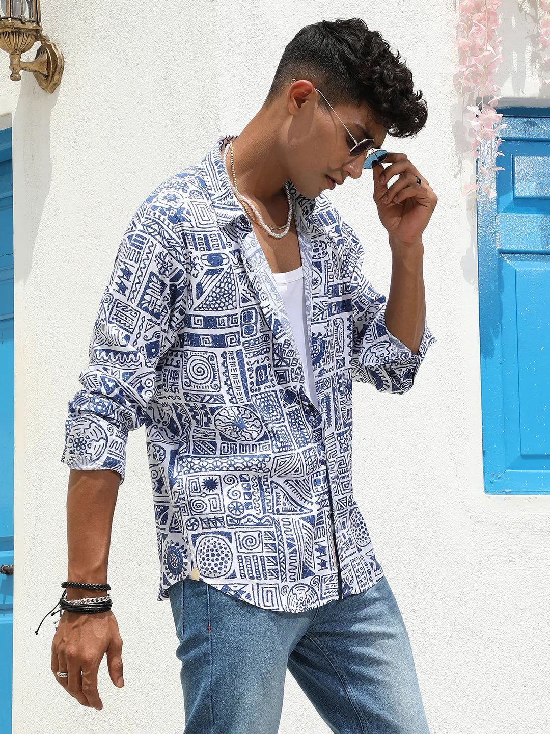 Contrast Aztec Shirt