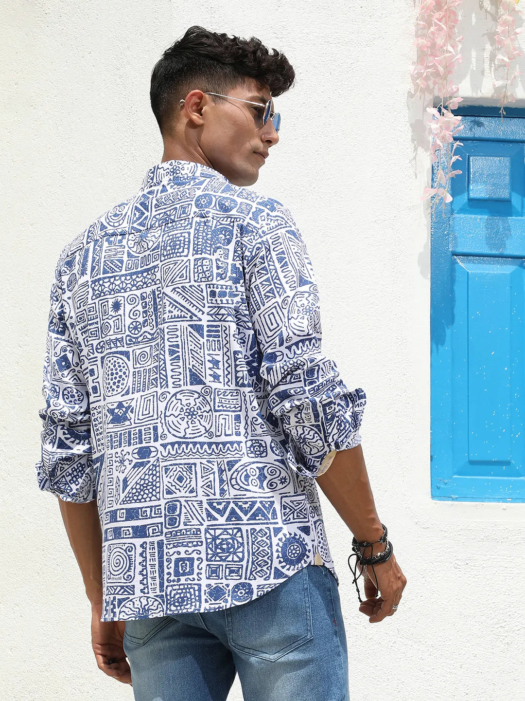 Contrast Aztec Shirt