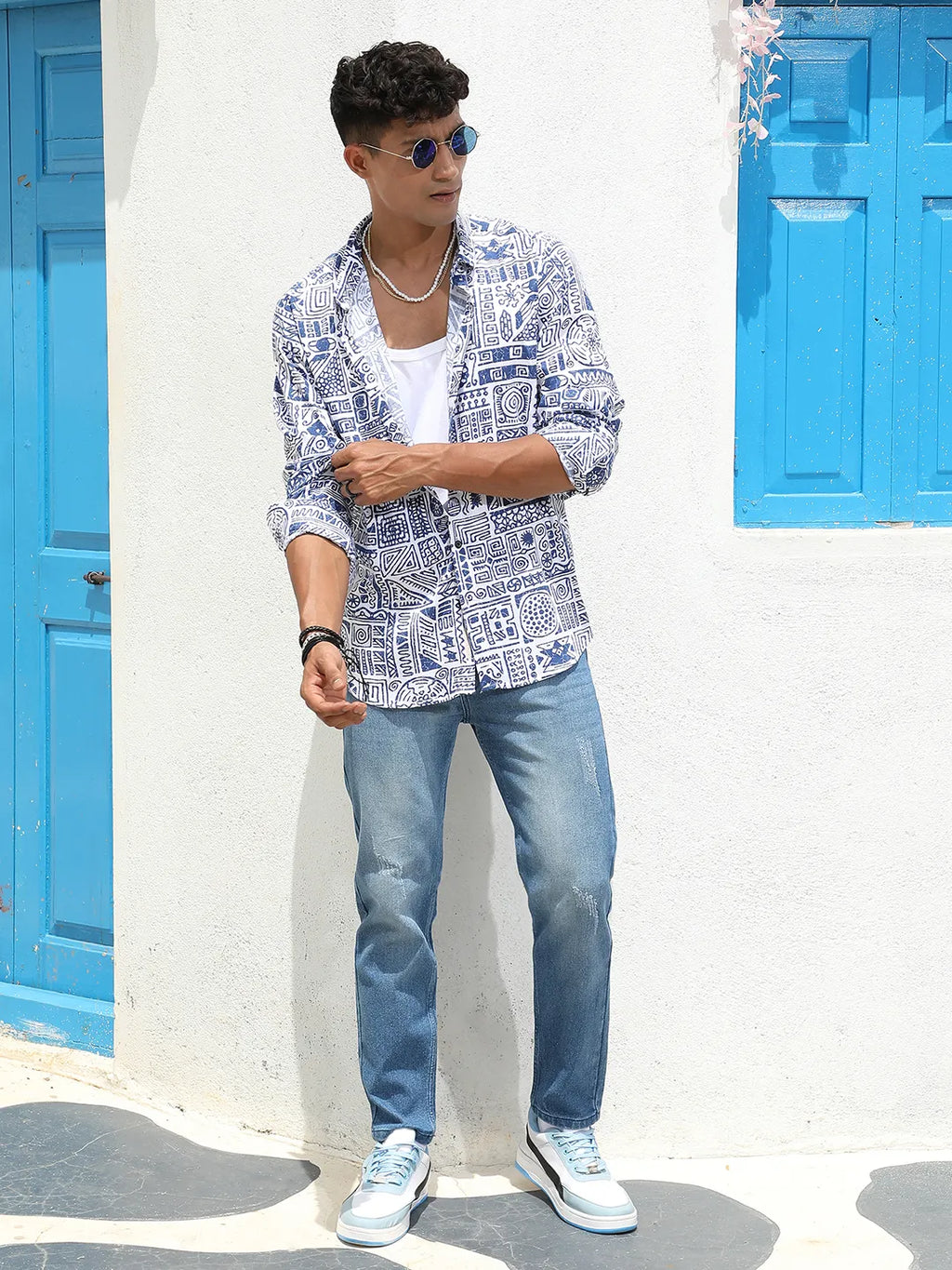 Contrast Aztec Shirt