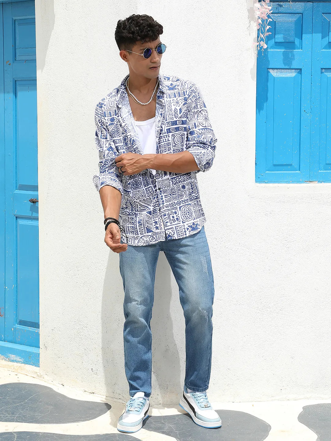 Contrast Aztec Shirt