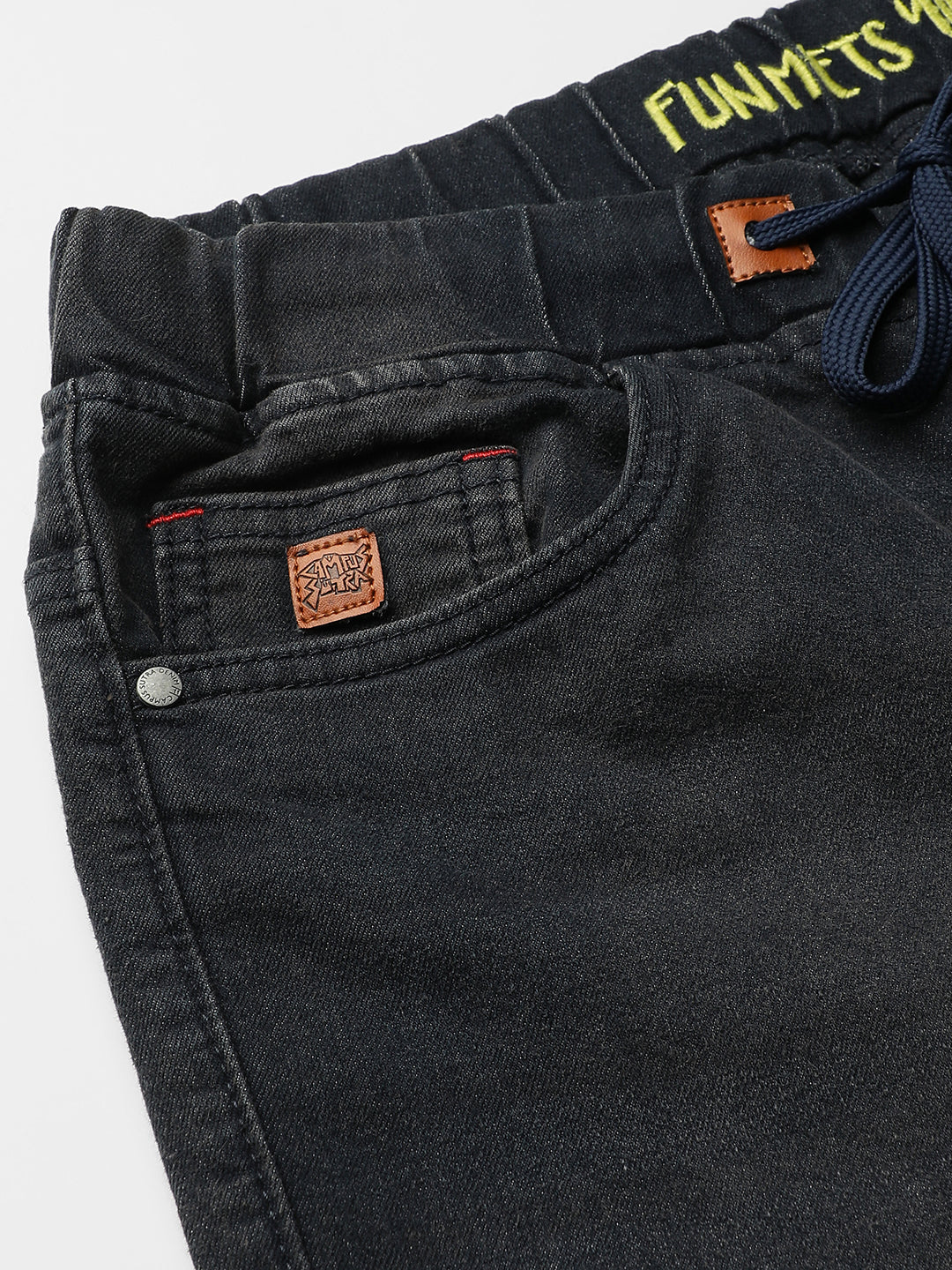 Cinched Hem Denim Jeans