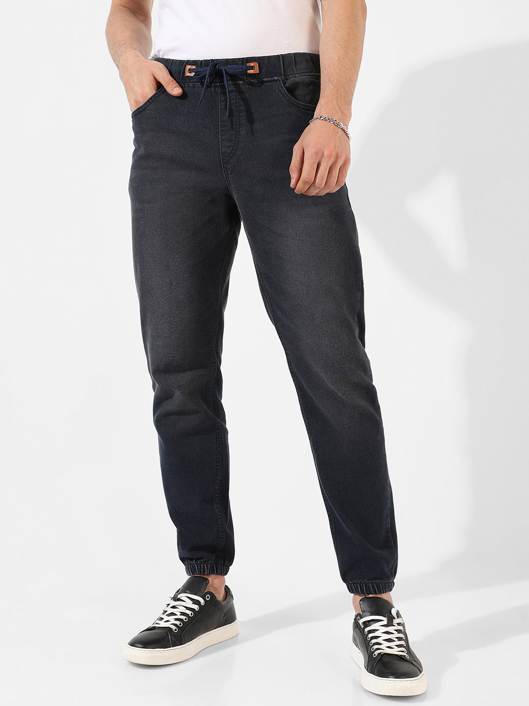 Cinched Hem Denim Jeans