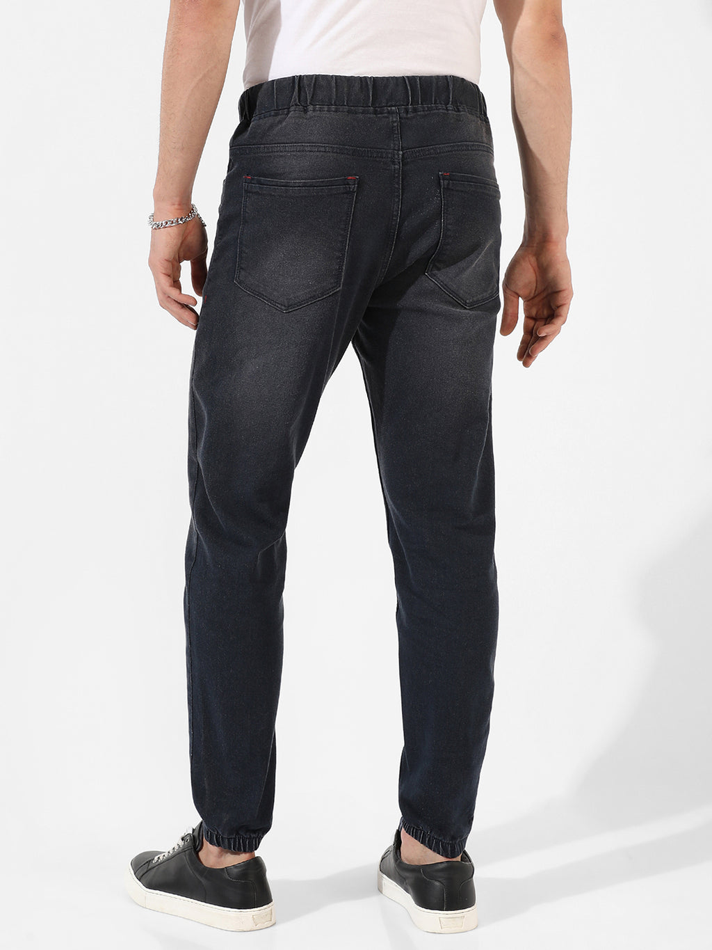 Cinched Hem Denim Jeans