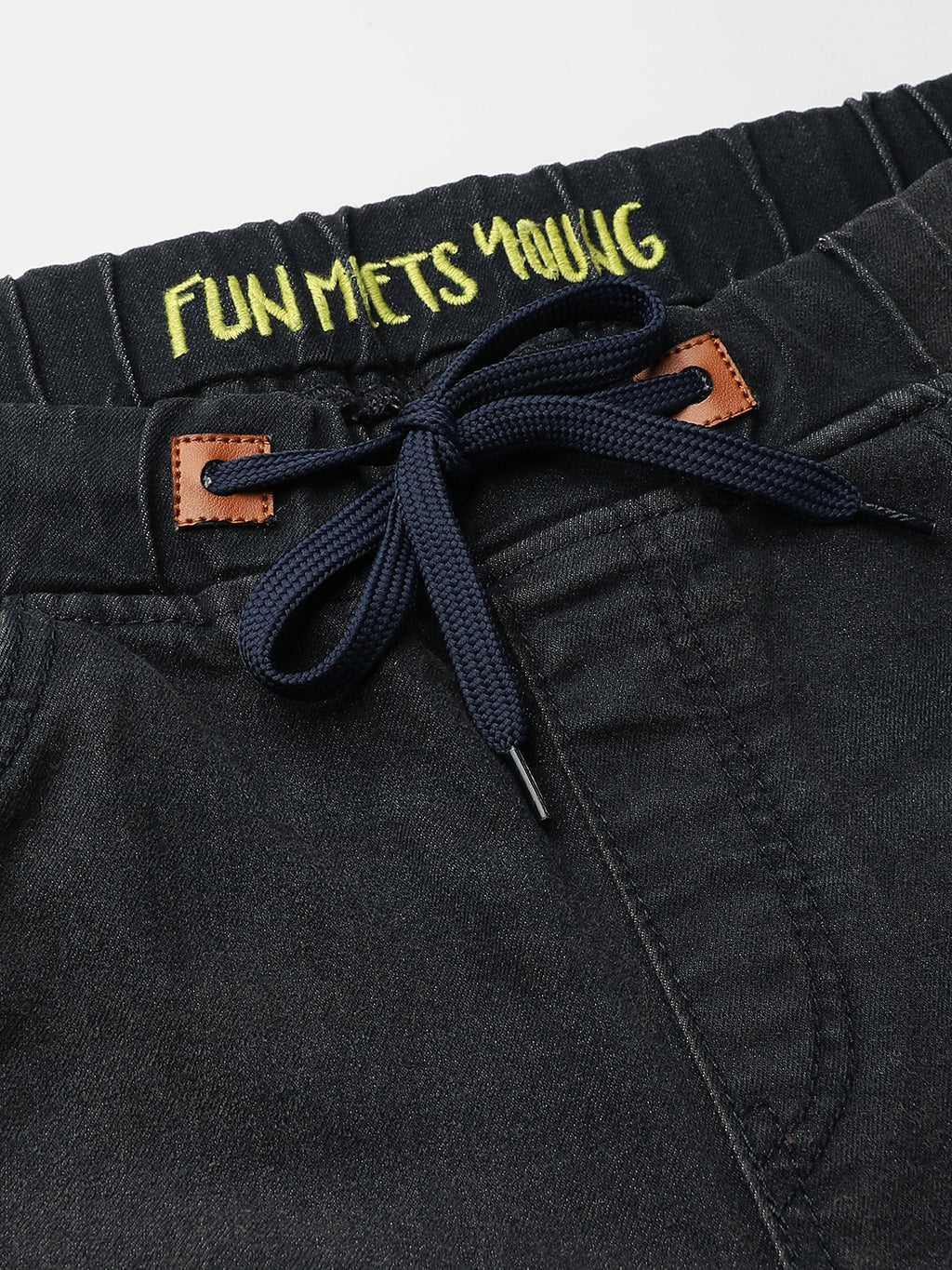 Cinched Hem Denim Jeans