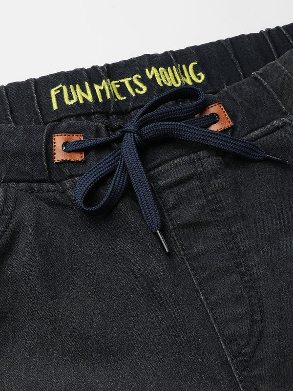 Cinched Hem Denim Jeans