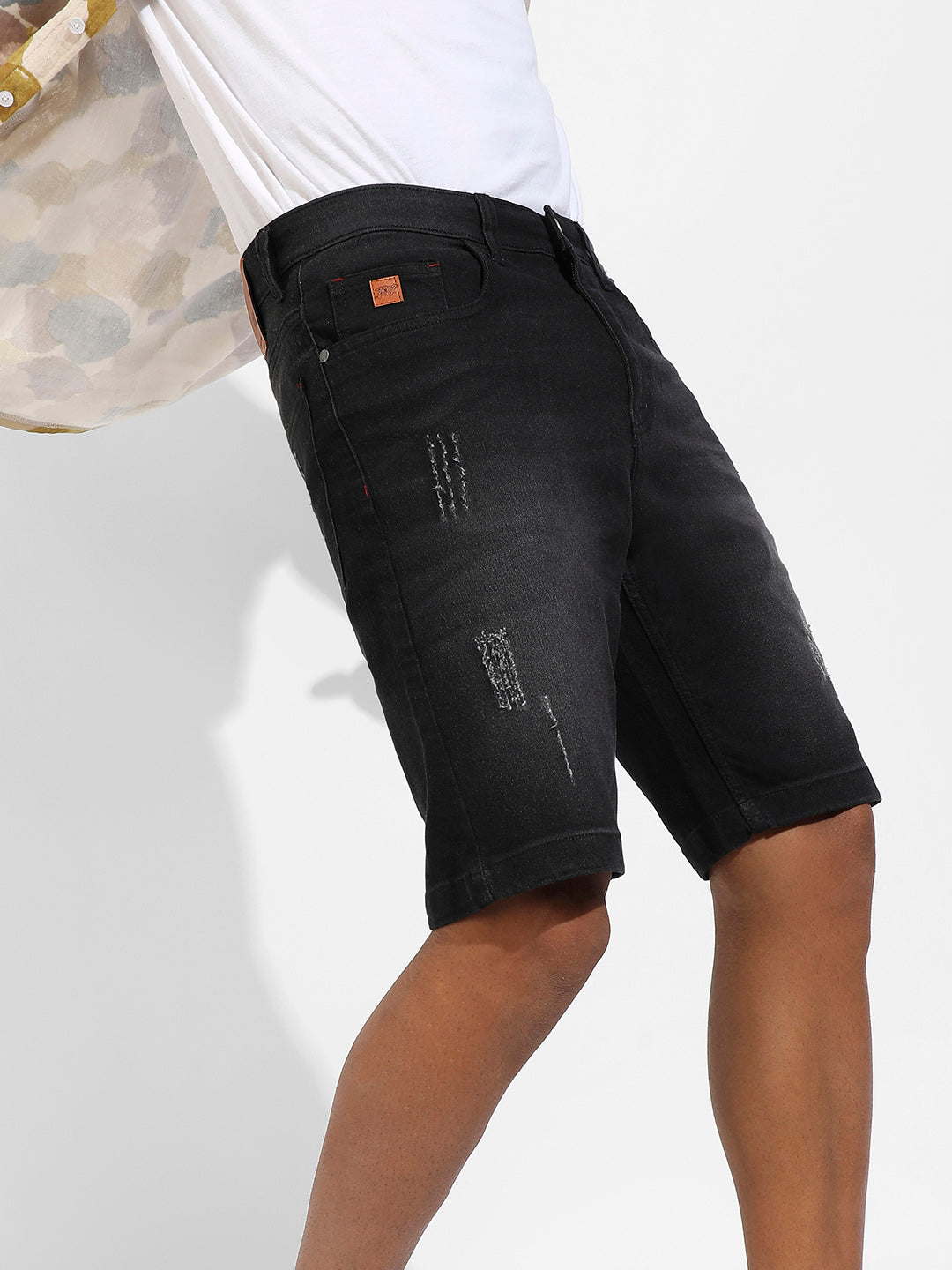 Minimal Distressed Denim Shorts