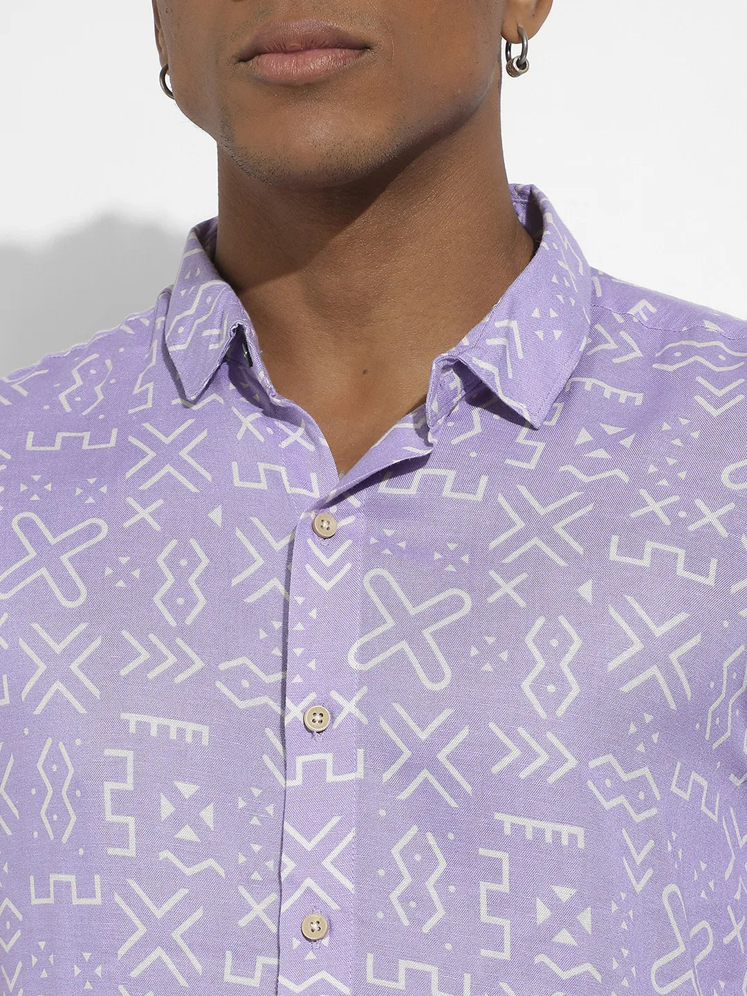 Lavender Minimal Aztec Shirt