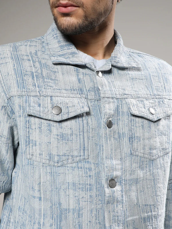 Light Blue Heavily Washed Denim Jacket