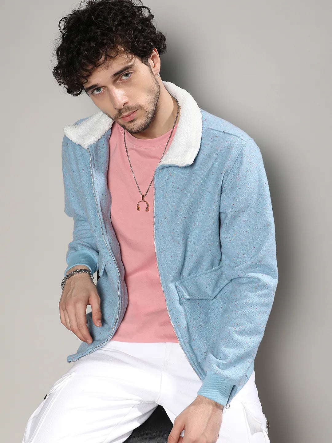 Zip-Front Jacket With Fleece Collar