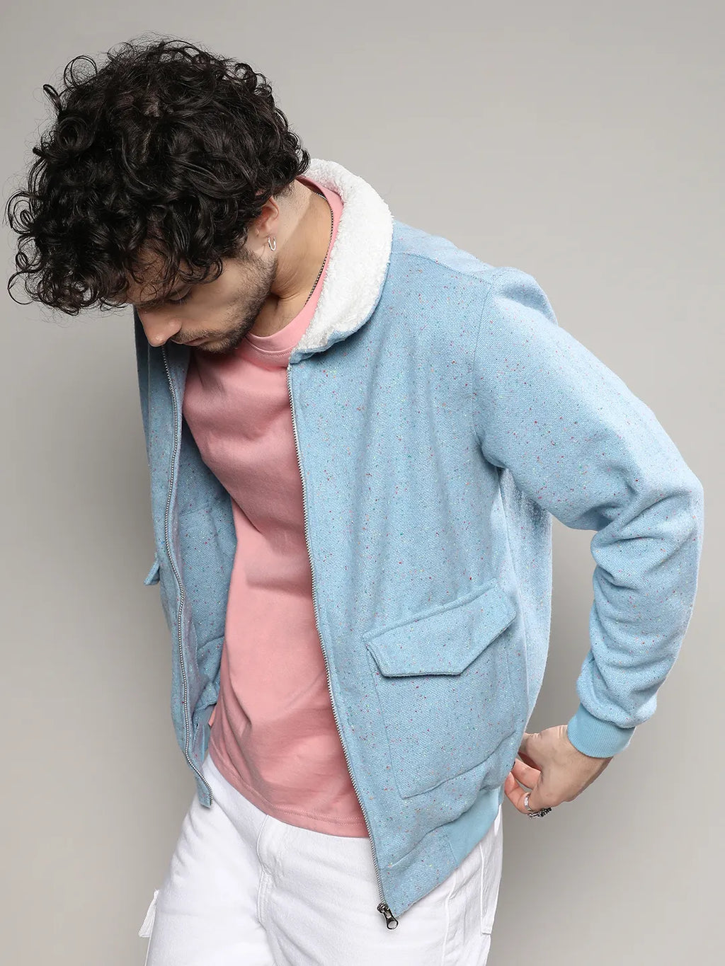 Zip-Front Jacket With Fleece Collar