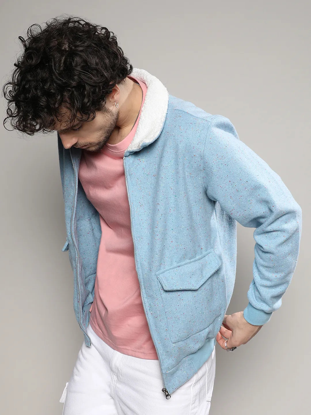 Zip-Front Jacket With Fleece Collar