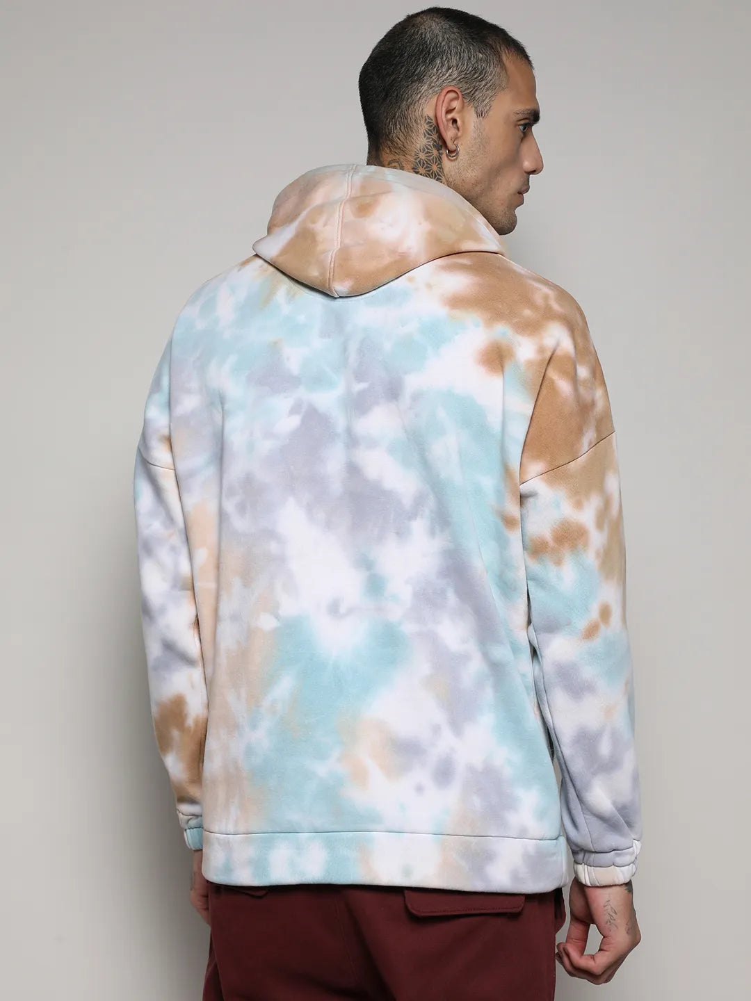Pastel Tie Dye Oversized Hoodie With Kangaroo Pocket
