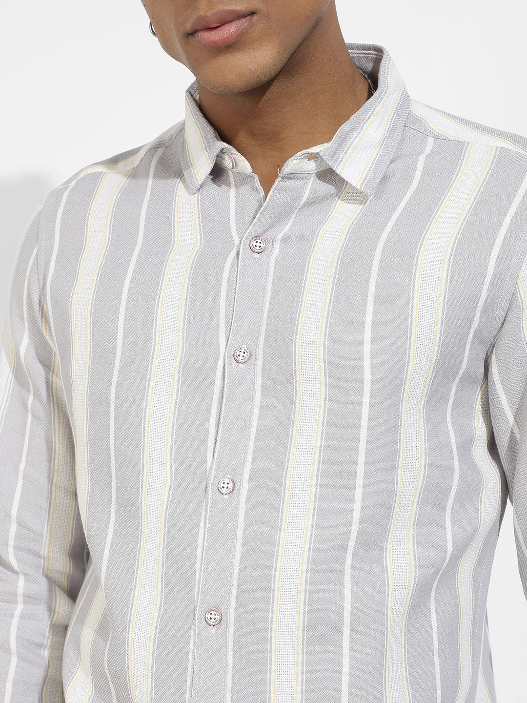 Light Grey Shadow Striped Shirt