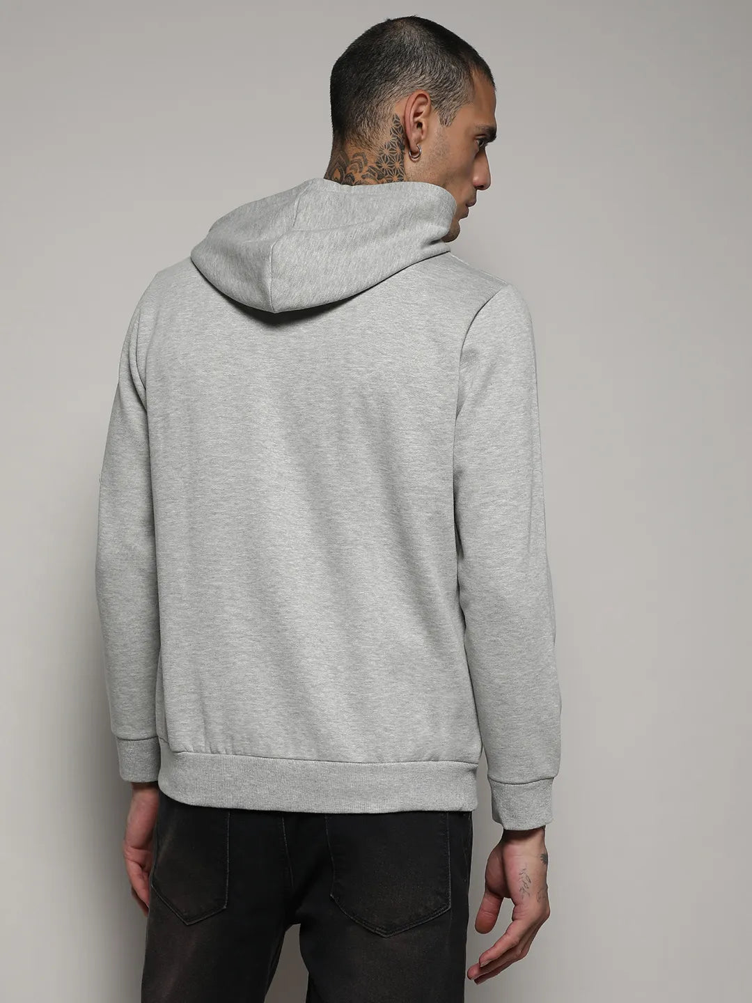 Zip-Front Hoodie With Contrast Drawstring