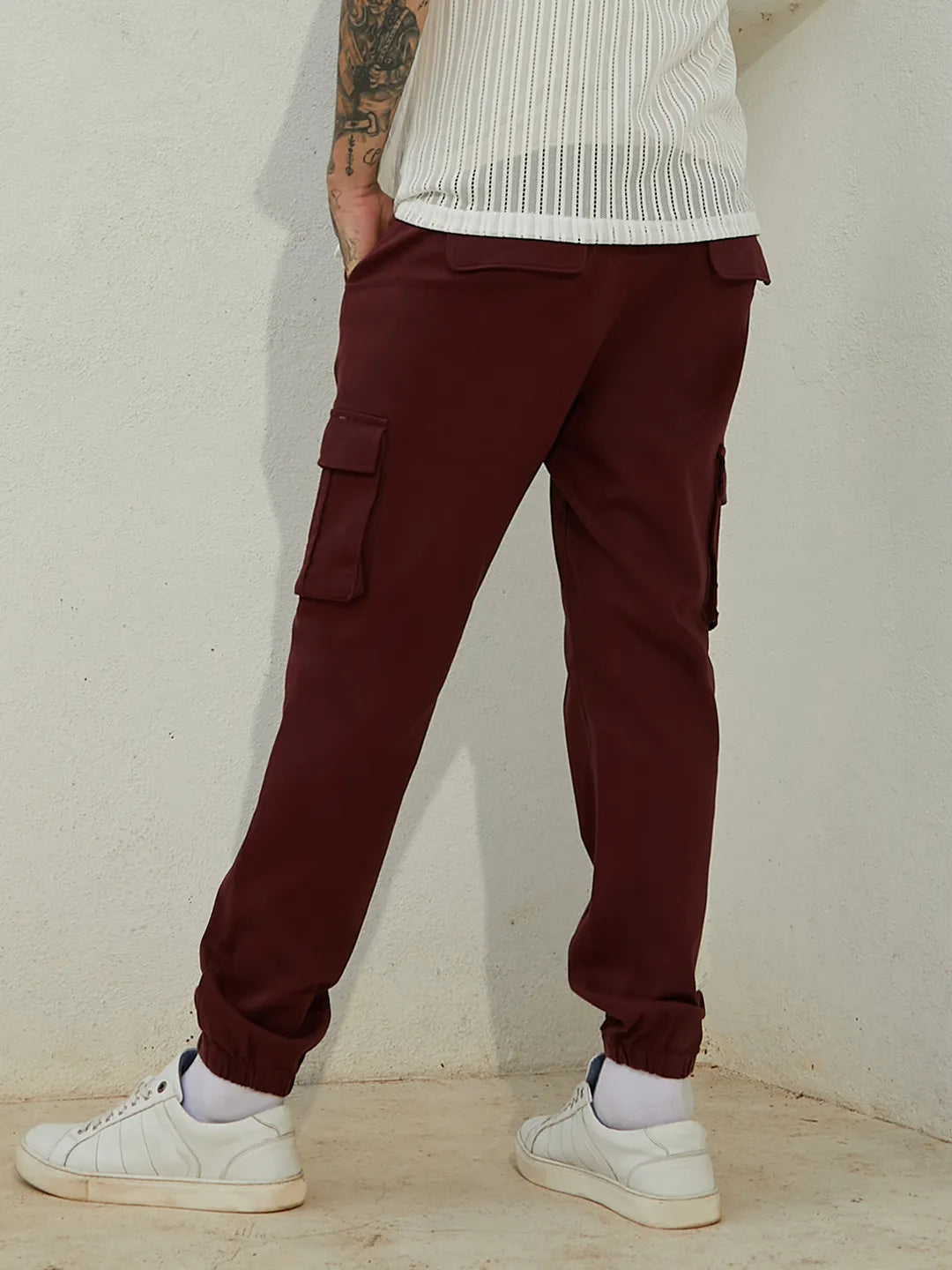 Cuffed Hem Cargo Trousers