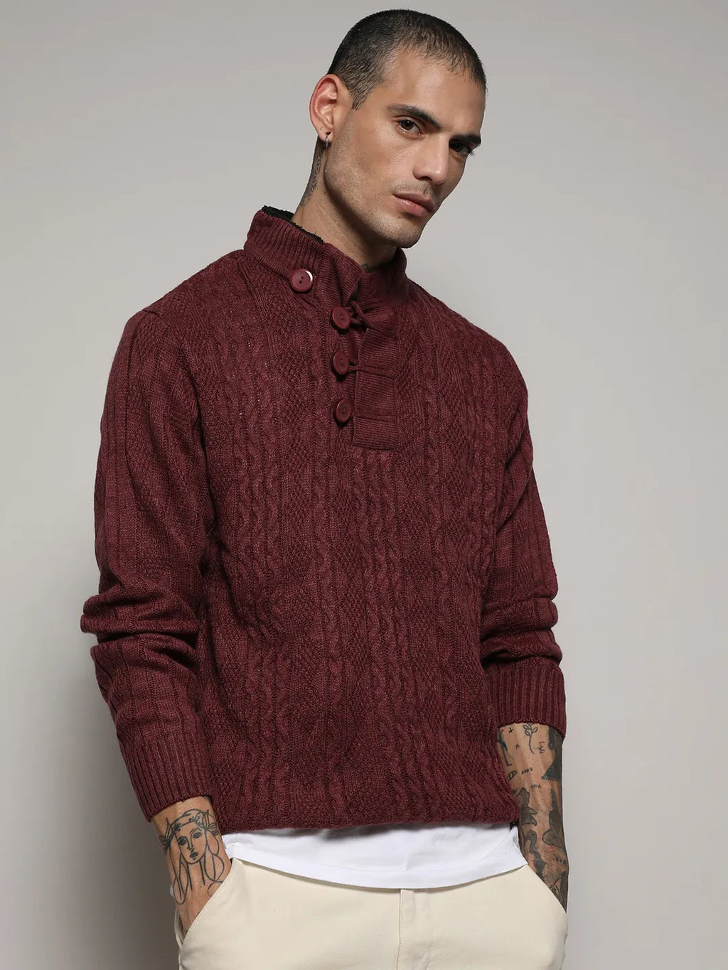 Rhombus Knit Sweater