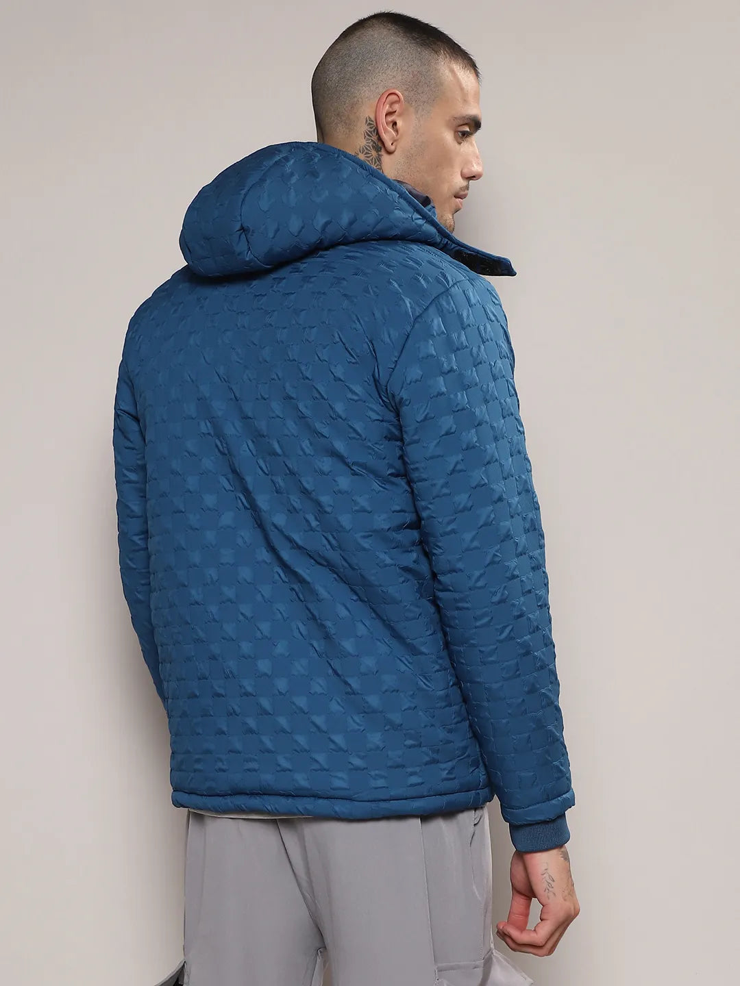 Self-Design Buffalo Check Puffer Jacket