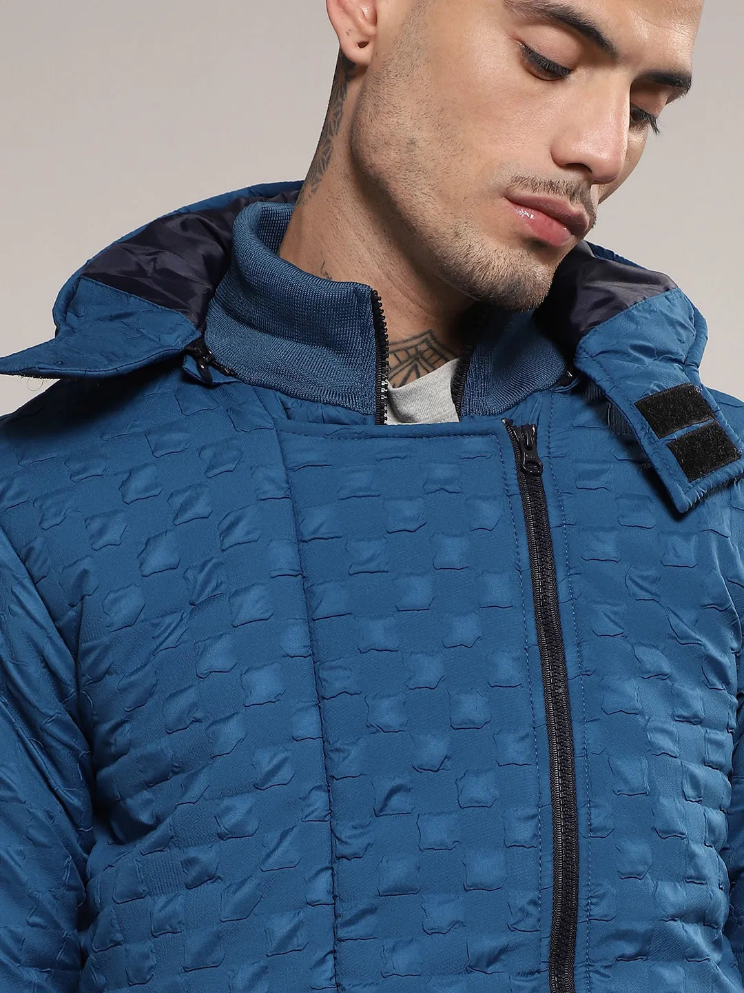 Self-Design Buffalo Check Puffer Jacket