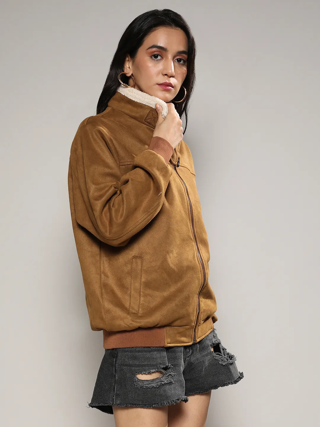 Fleece Lined Biker Jacket