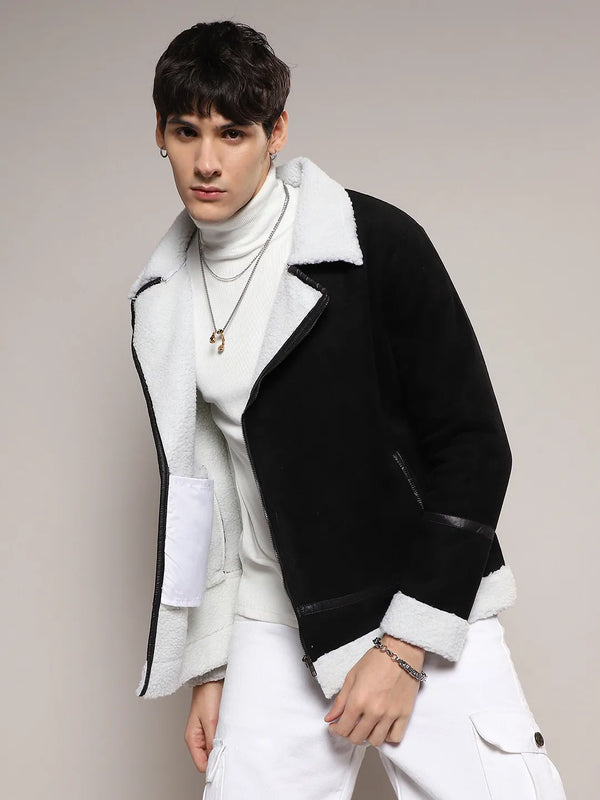 Fleece Lined Biker Jacket