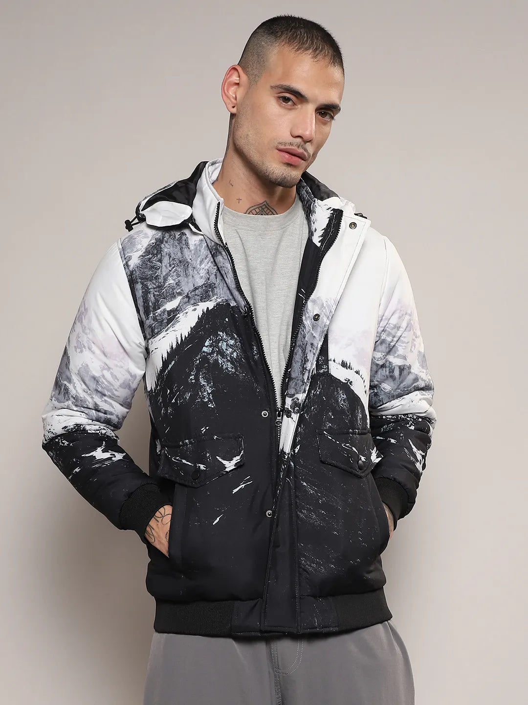 Snowcaps Zip-Front Puffer Jacket