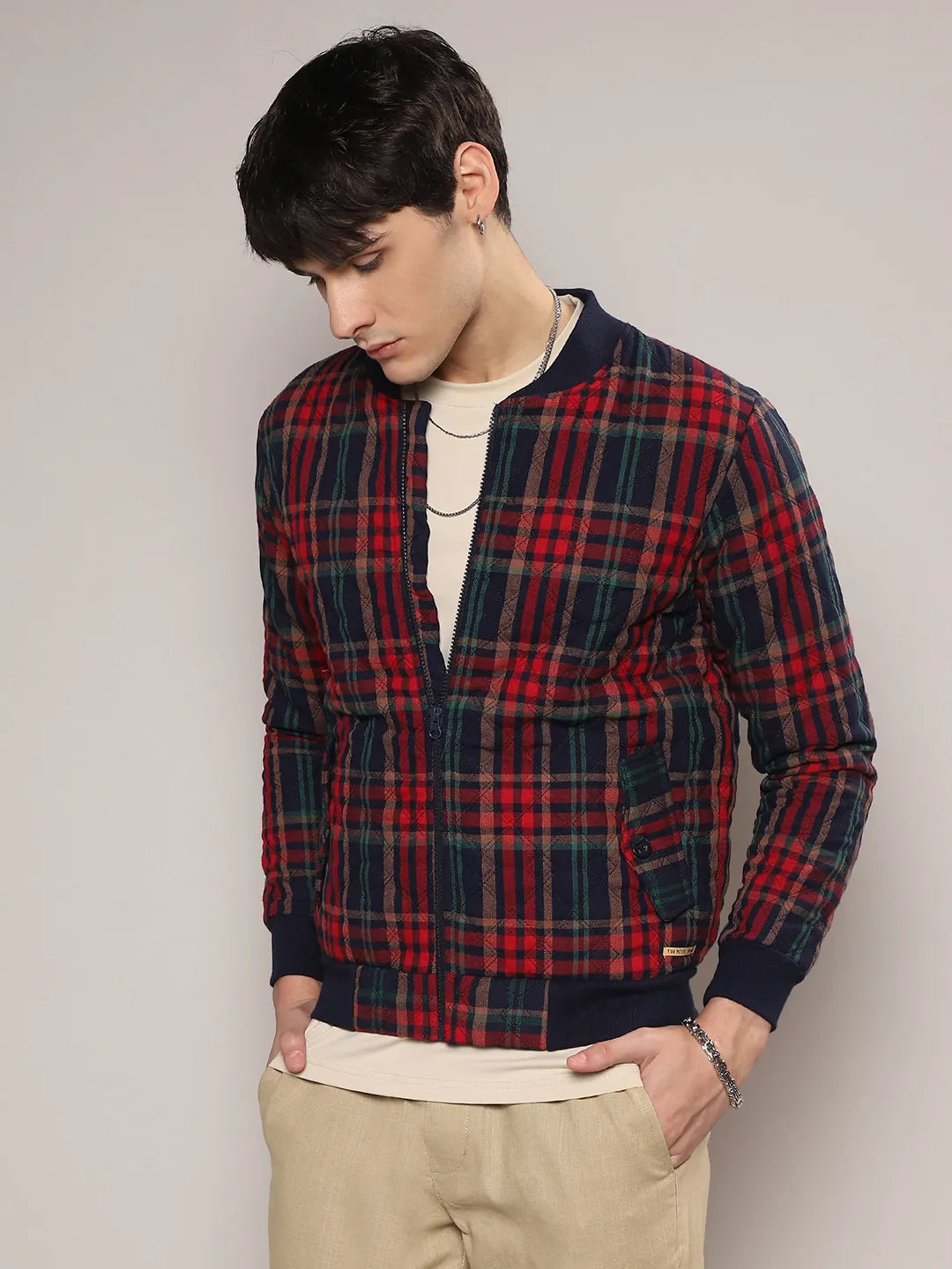 Tartan Plaid Bomber Jacket