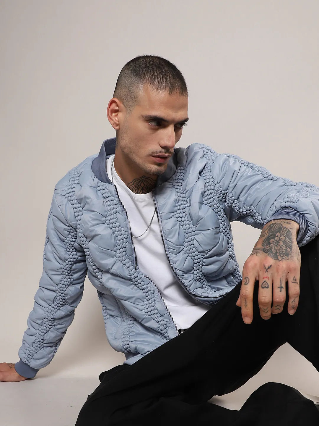 Braided Crease Puffer Jacket XL - Main Image