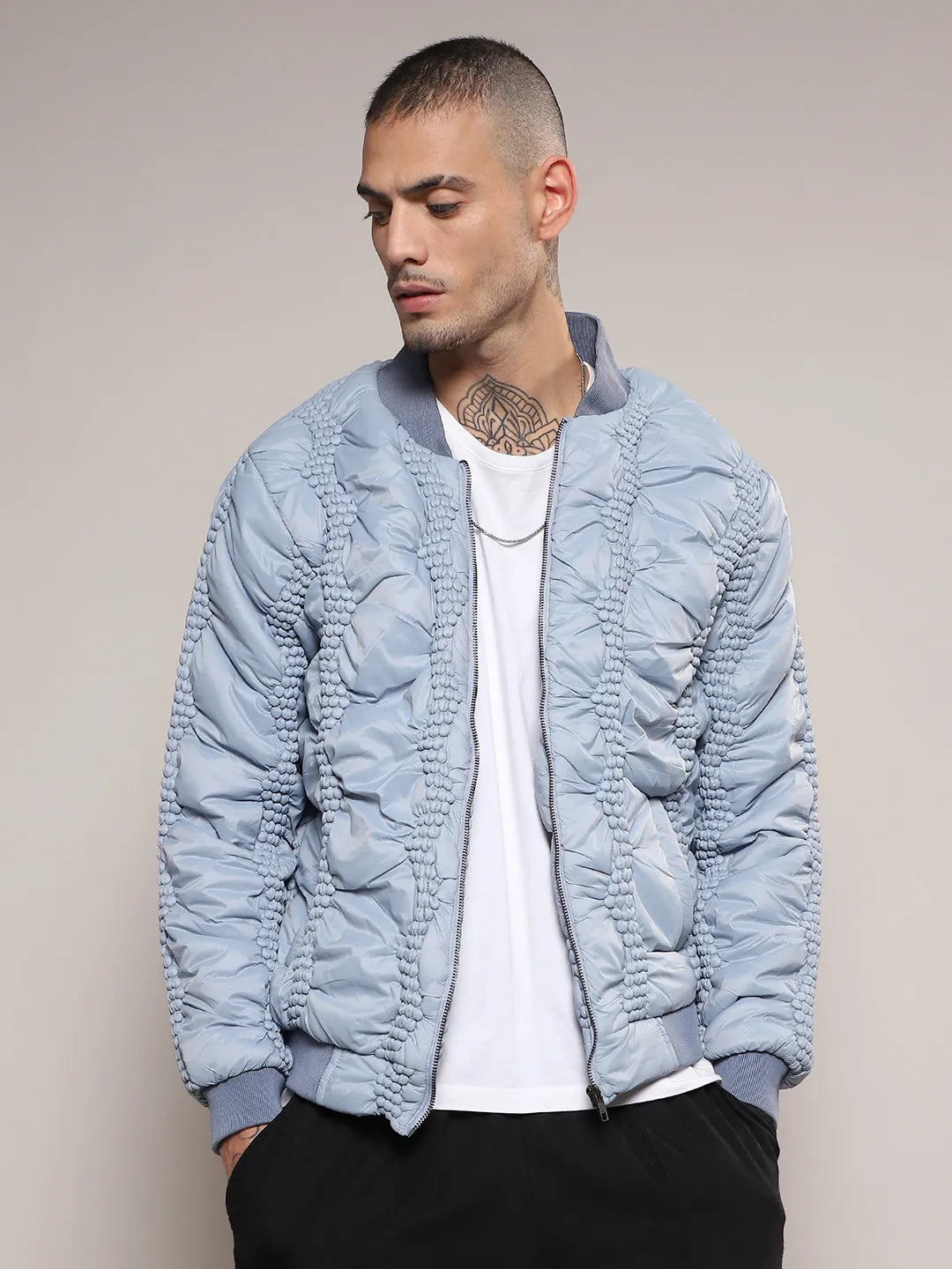 Light blue puffer jacket mens online