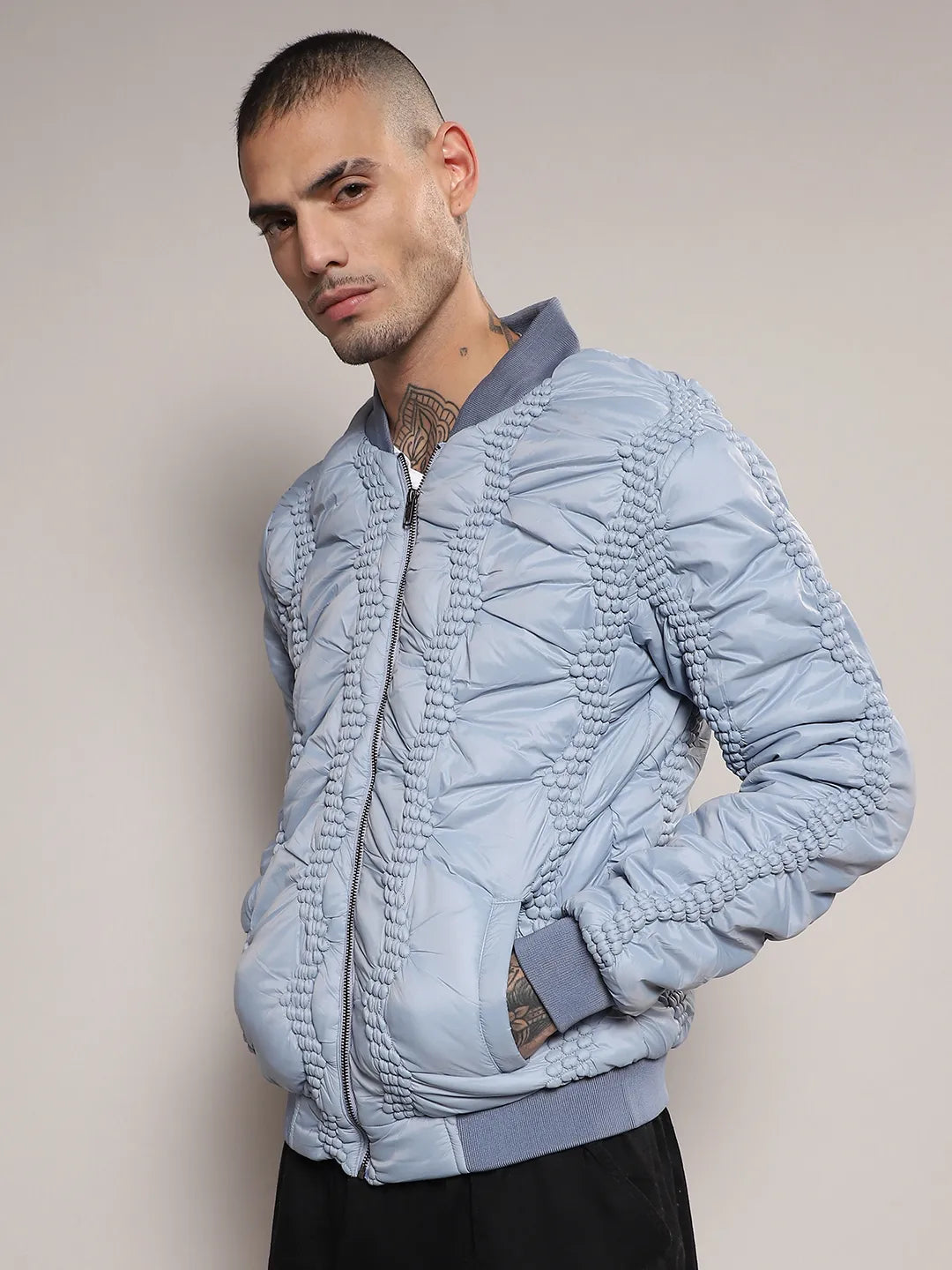 Braided Crease Puffer Jacket