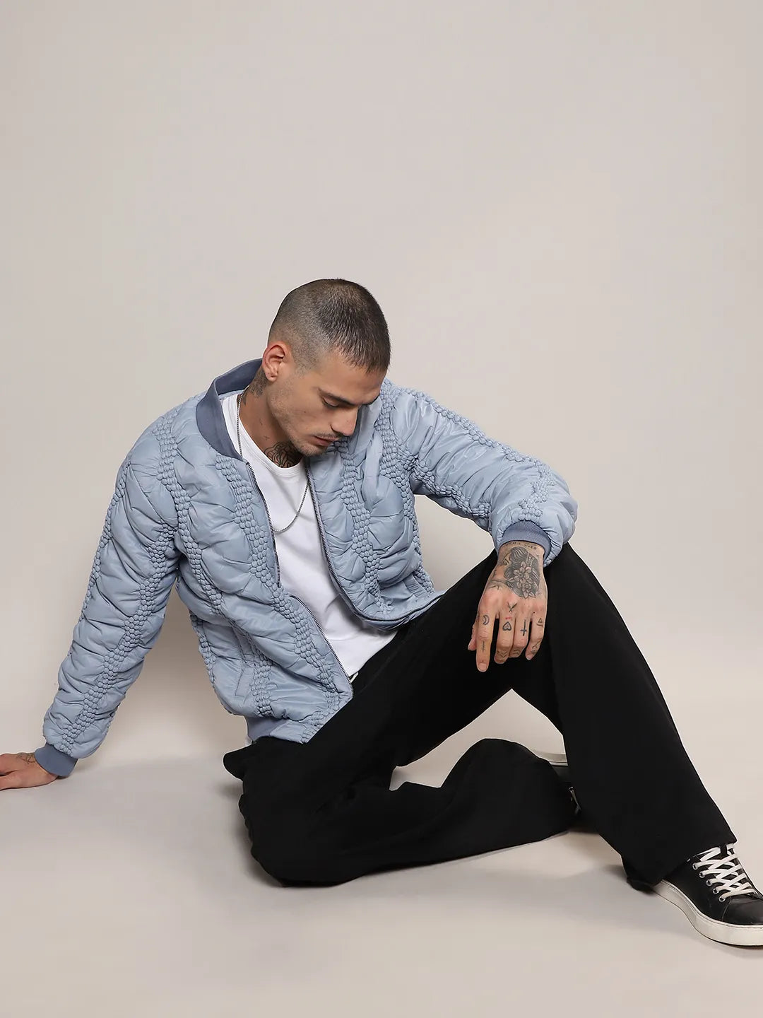 Braided Crease Puffer Jacket