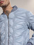 Icy Blue Braided Crease Puffer Jacket