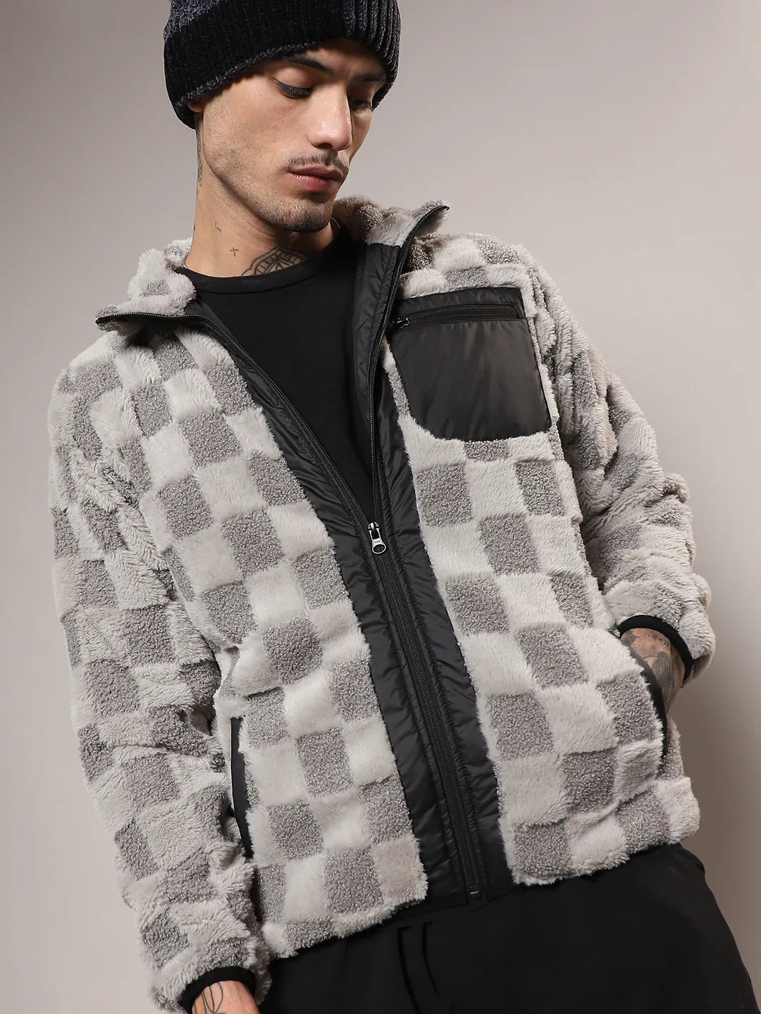 rosarymoon Fluffy Jacquard Quilted Coat - ジャケット/アウター