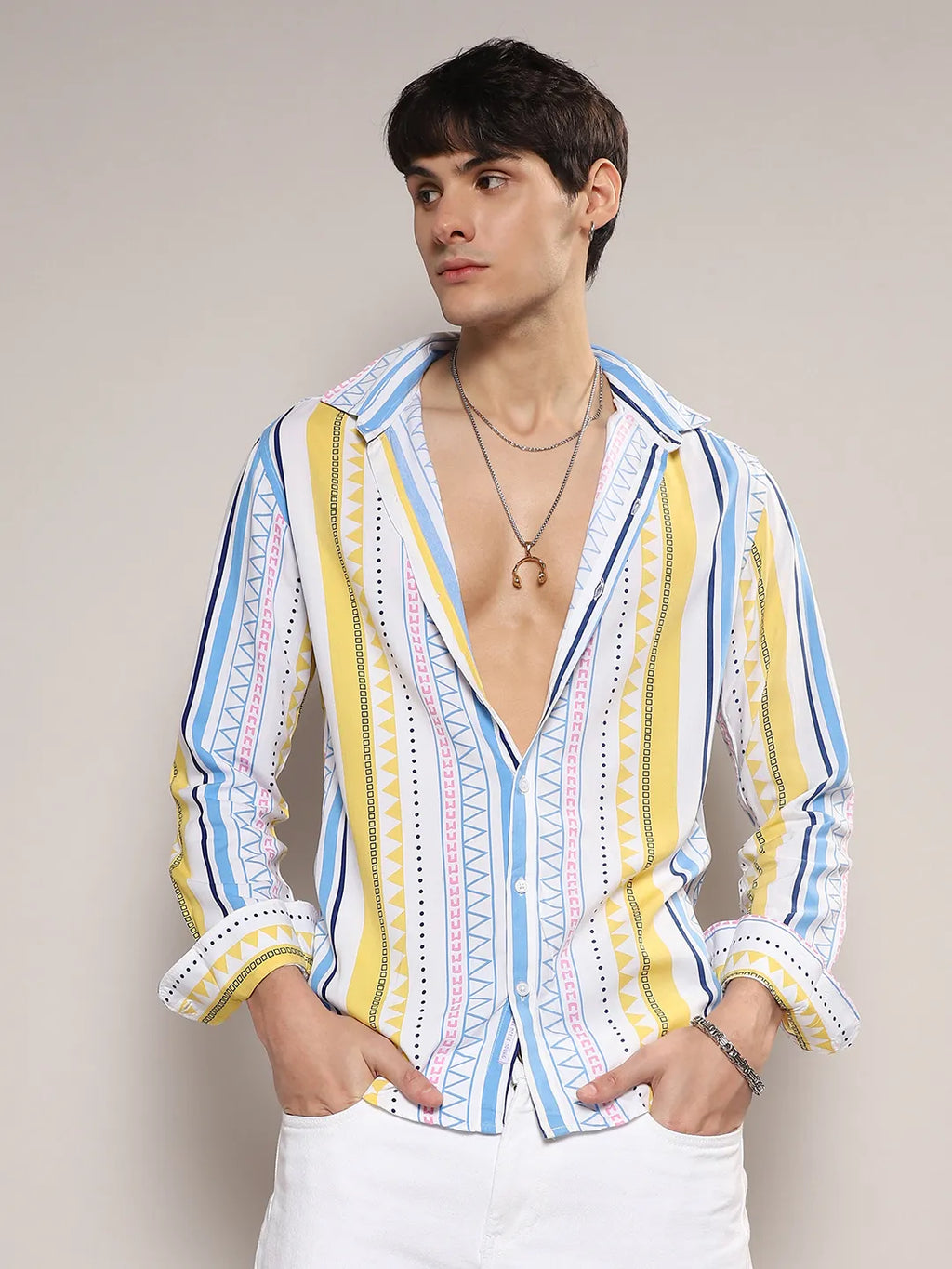 Geometric Striped Shirt