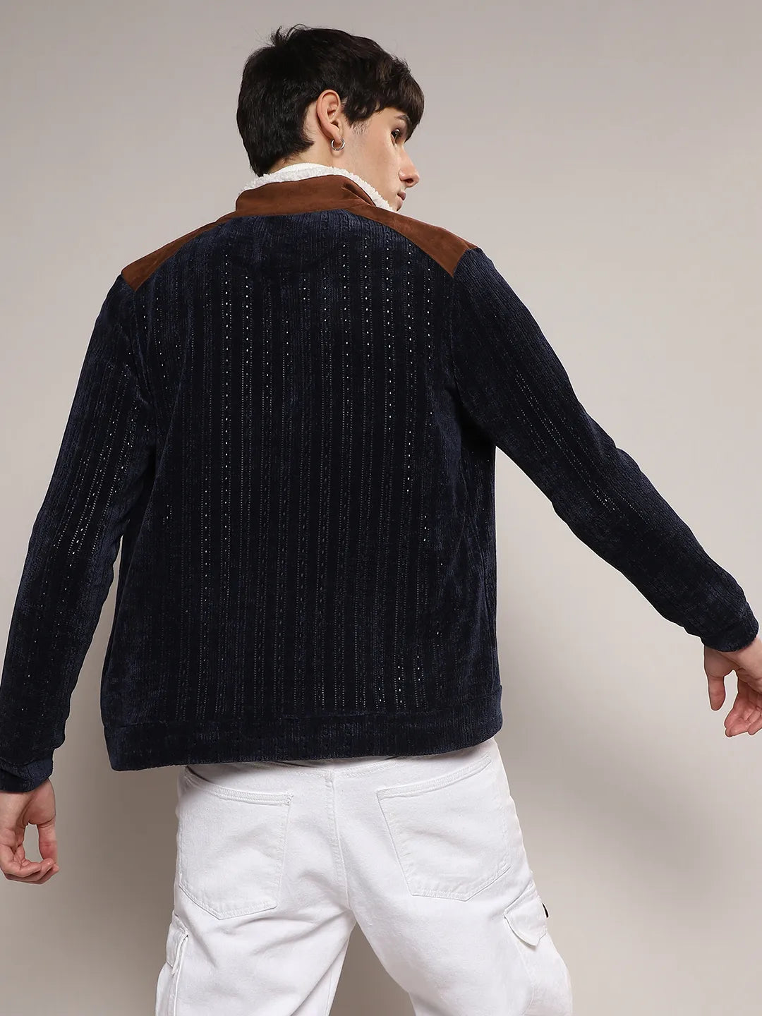 Zip-Front Cable Knit Jacket