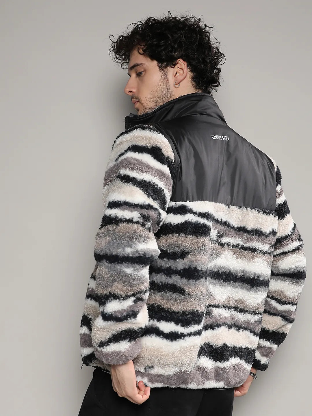Camouflage Sherpa Zip-Front Jacket