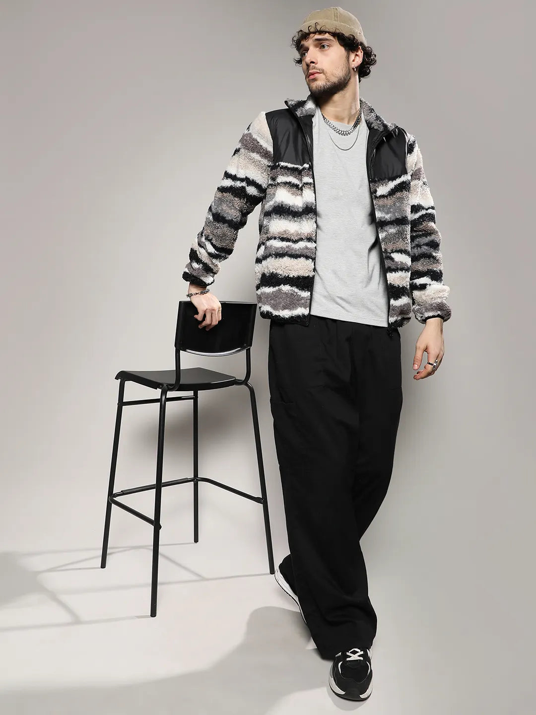 Camouflage Sherpa Zip-Front Jacket