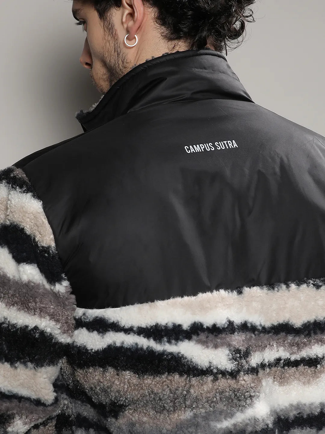 Camouflage Sherpa Zip-Front Jacket