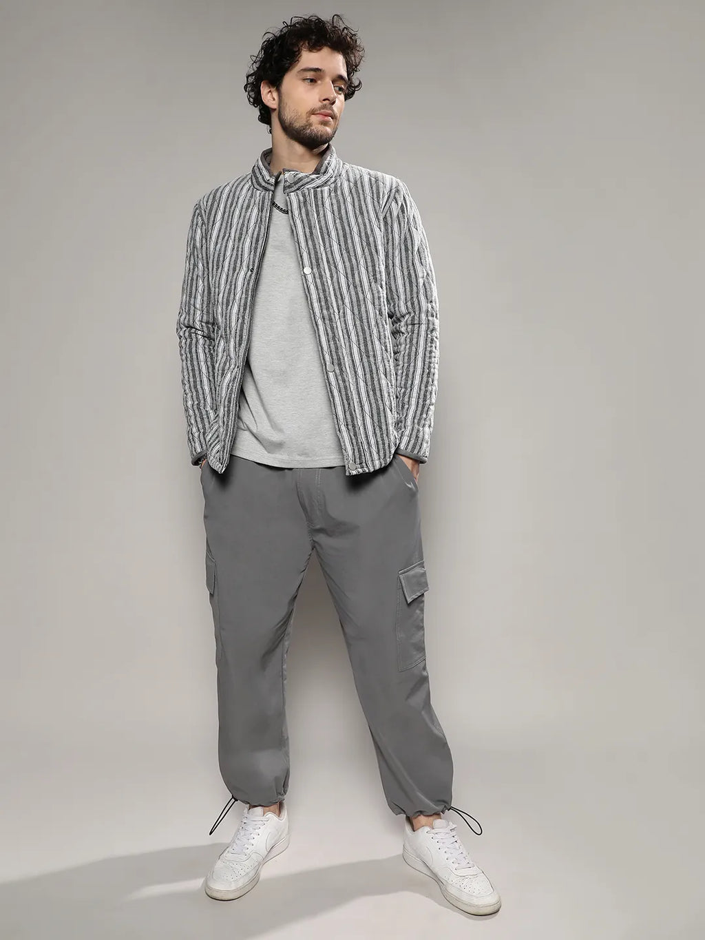 Halo Striped Quilted Jacket