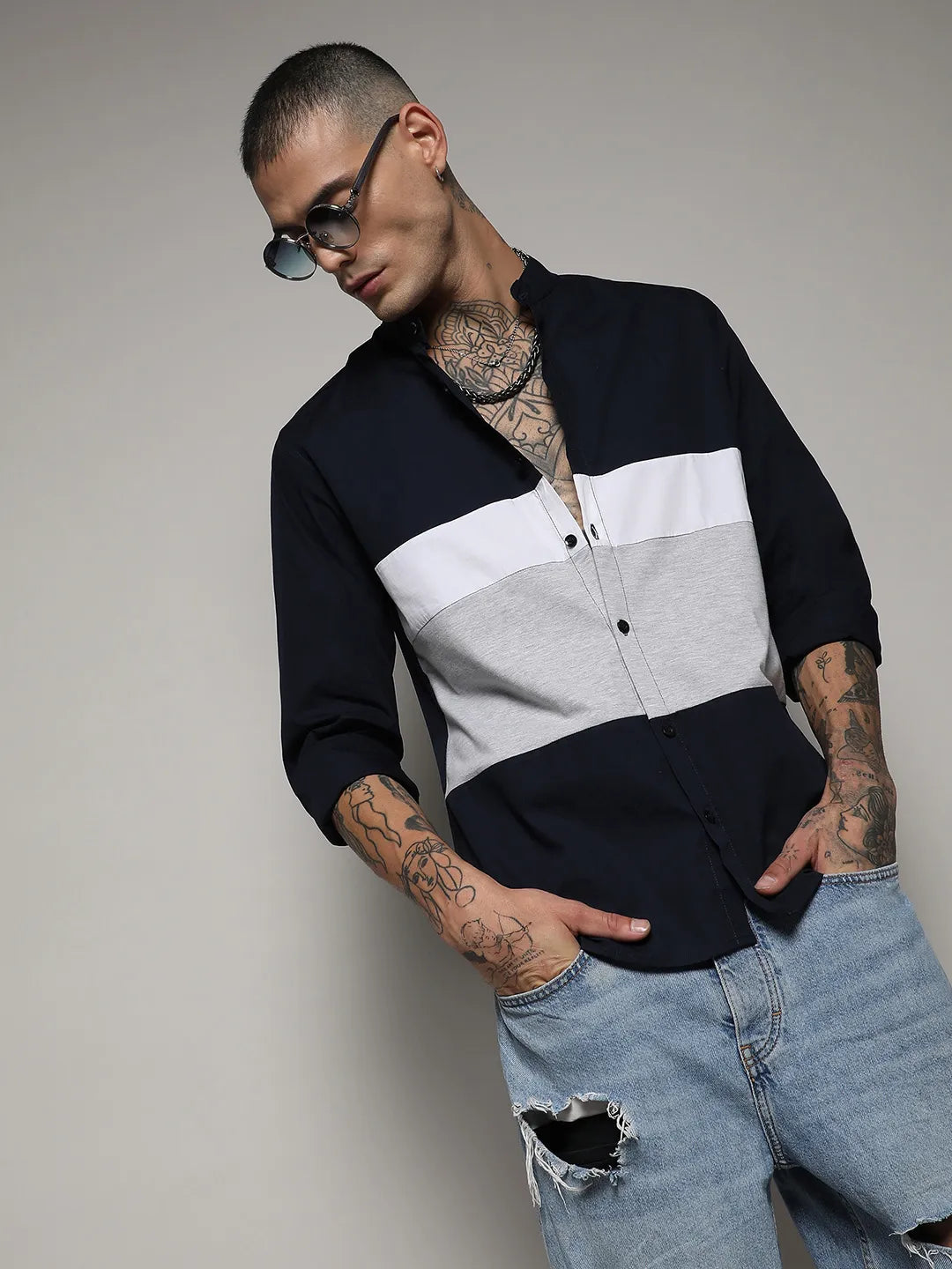 Contrast Panel Shirt