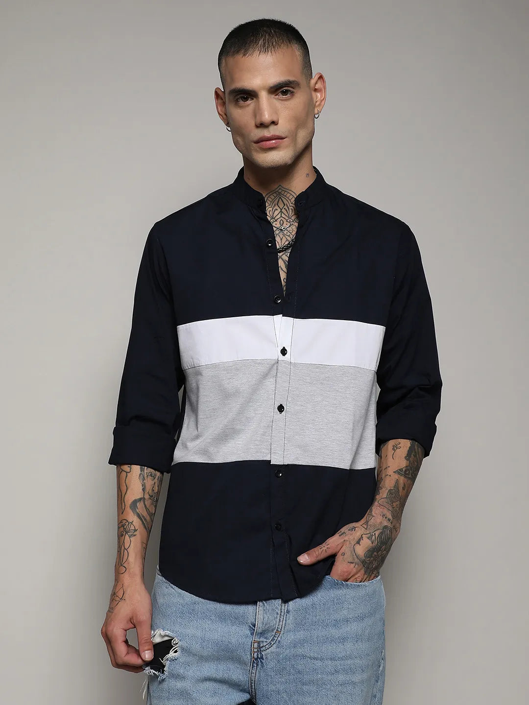 Contrast Panel Shirt