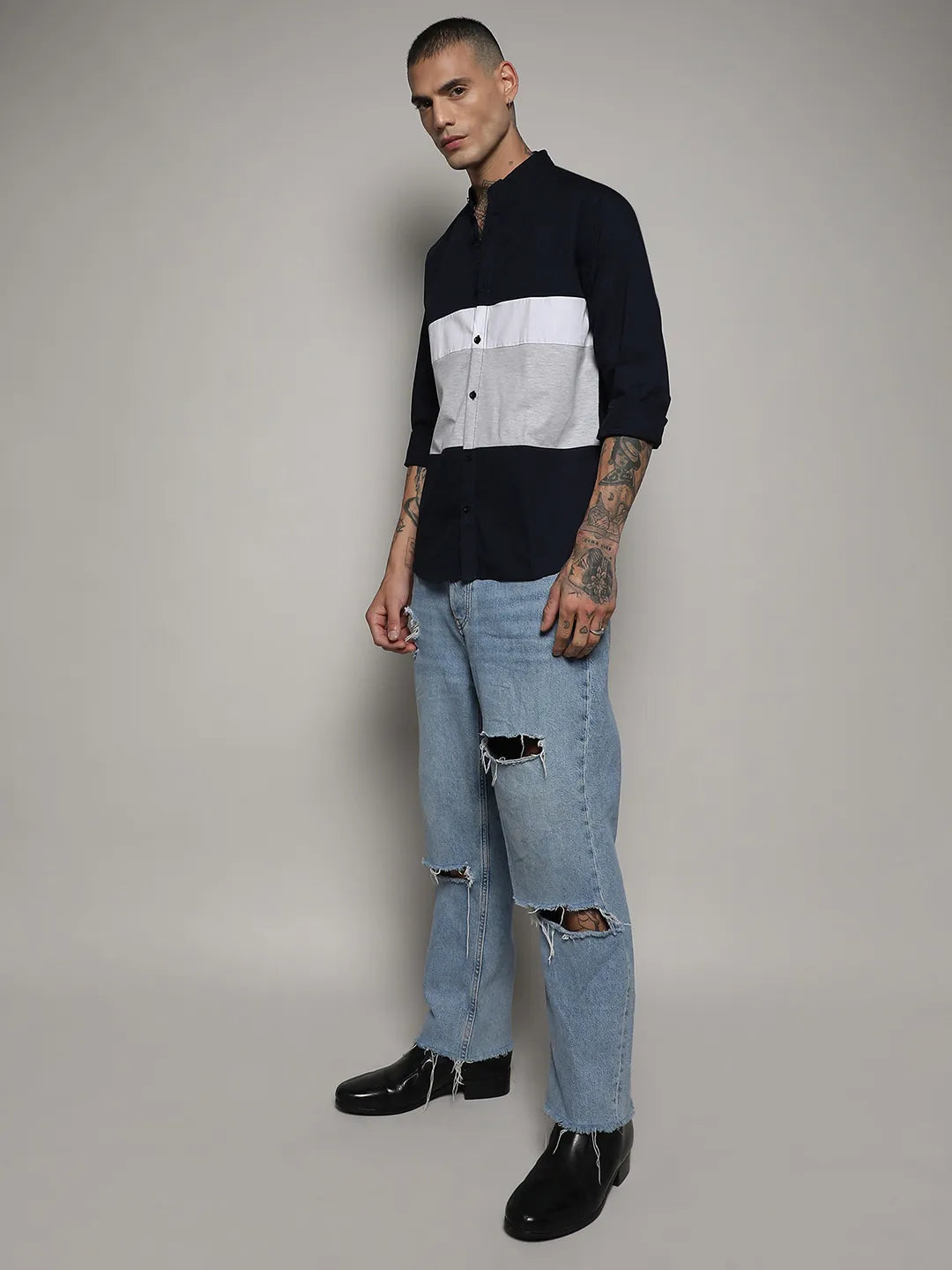 Contrast Panel Shirt