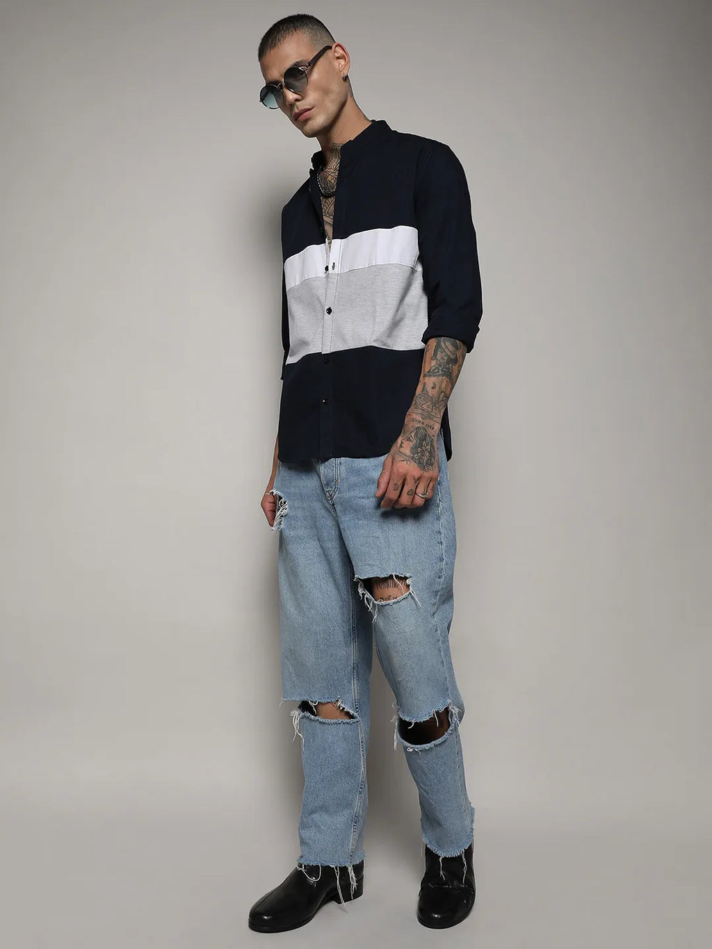 Contrast Panel Shirt