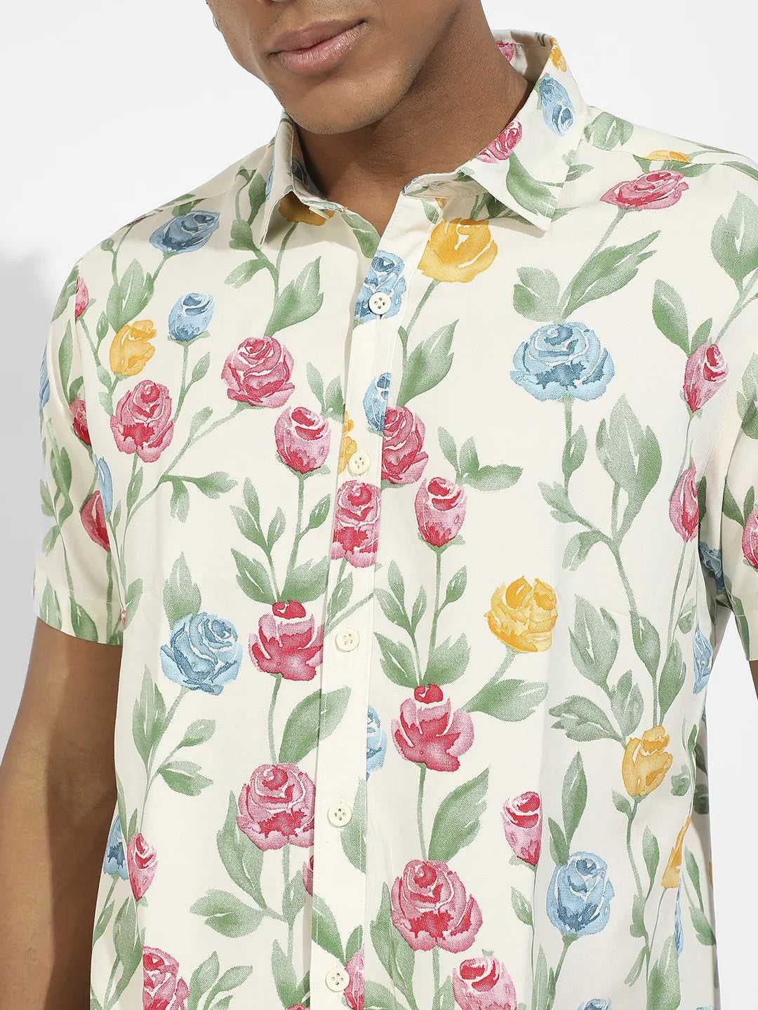 Multicolour Rose Garden Print Shirt