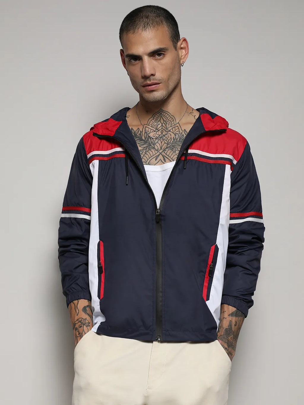 ₹1,599 | Campus Sutra Men's Multicolour Zip-Front Jacket With Insert ...
