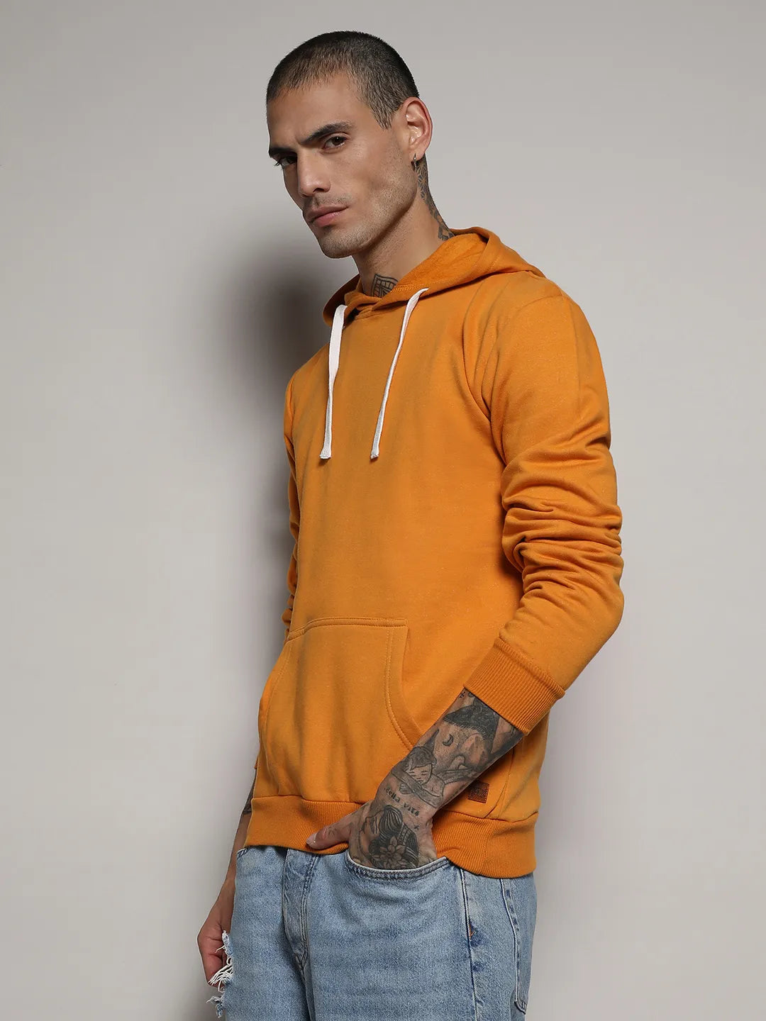 Pullover Hoodie With Contrast Drawstring