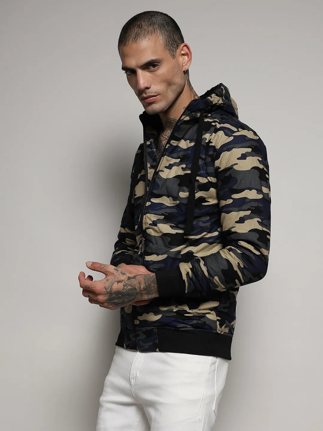 Camouflage Hoodie With Insert Pocket