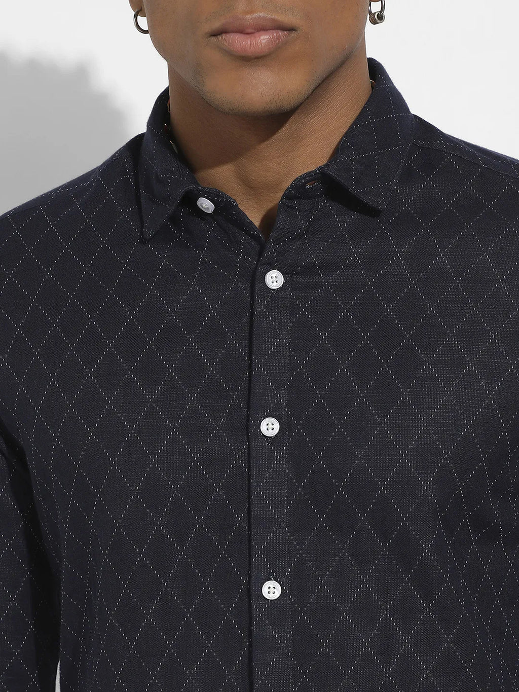 Navy Blue Chalk Diamomd Shirt