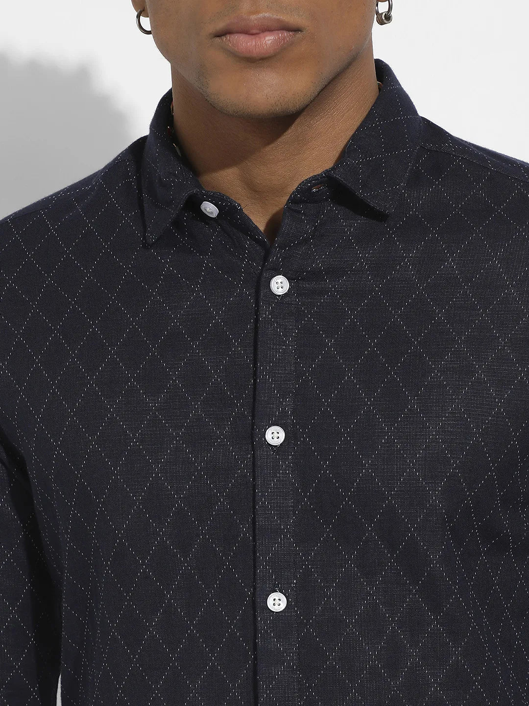 Navy Blue Chalk Diamomd Shirt