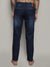Navy Blue Contrast Side-Striped Denim Jeans